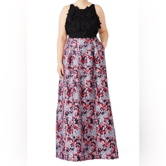 ML Monique Lhuiller Multi Floral Jaquan Gown - Picture 3 of 16